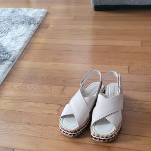 Paloma Barcelo Beige Cross-Strap Espadrilles